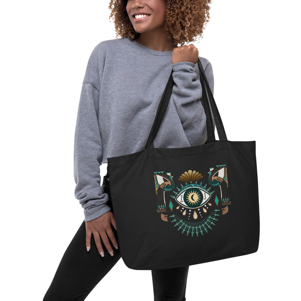 *Birds of a Feather* Large organic tote bag